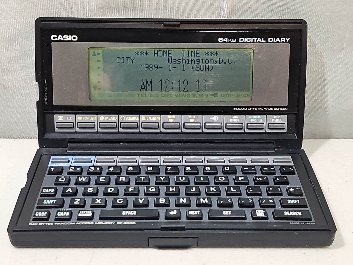CASIO Digital Diary SF-8000 64KB Vintage Electronics NEW BATTERIES Works Great!