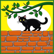 30 Custom Cat on a Wall Personalized Address Labels