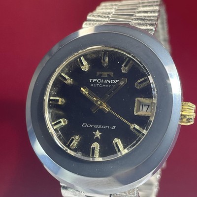 TECHNOS BORAZON II AUTOMATIC MEN'S WATCH 70S VINTAGE CARBIDE CASE