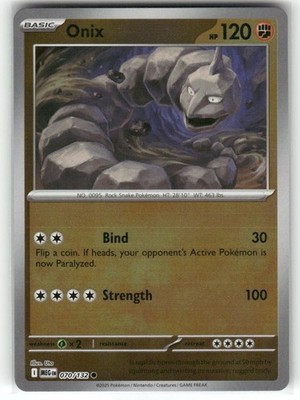 Onix 070/132 Reverse Holo Mega Evolution Pokemon TCG