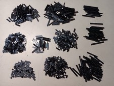 LEGO LOT OF 860 BLACK PLATES 1X1 1X2 1X3 1X4 1X5 1X6 1X8 1X10 1X12 2X2 CORNER