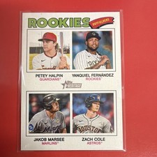 Topps Heritage Oscar Gonzalez #382 Cleveland Guardians Baseball