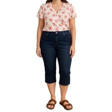 Gloria Vanderbilt Amanda Capri Jeans  Size 16 Dark Wash Slimming Panel