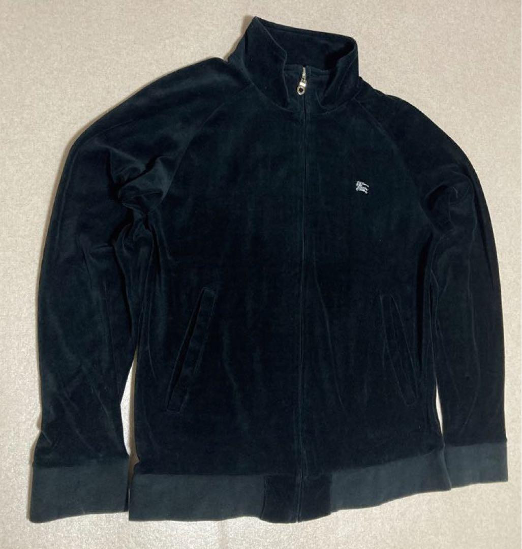 Burberry Black Label Velour Jacket Jersey Velvet Blouson M Burberry Black Label Velour Jacket Jersey Velvet Blouson M