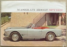 Maserati 3500gt Spyder Car Sales Brochure C1961