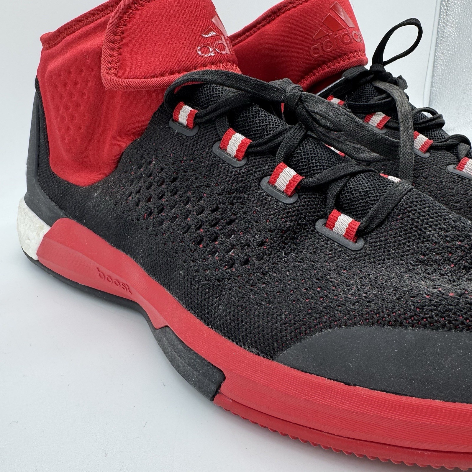 Adidas Crazylight Boost Techfit Basketball Shoes – Black Red – Size 17 US – Used
