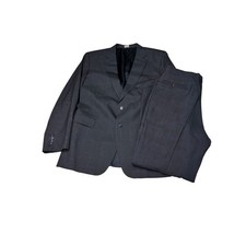 Jos A Bank Mens Grey Glen Plaid 100 Wool 2 Piece Suit Size 46L 38W 31L