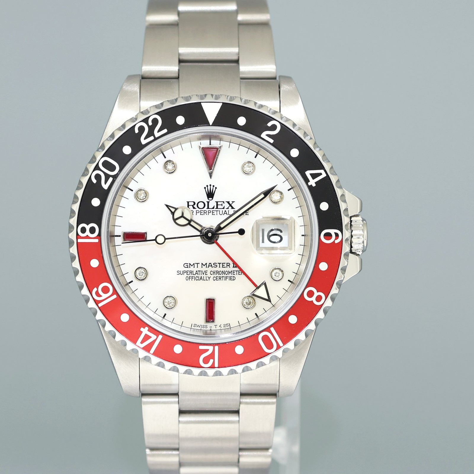 2000 MINT Rolex GMT-Master II Coke Red Black Steel 16710 40mm Watch Box image 2