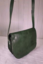 Vintage Handmade "Vera Pelle" Genuine Leather Women Bag, Made In Italy