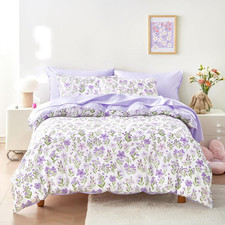 - Floral Bedding Set for Girls, Cute Colorful Botanical Flowers Patterned Soft L