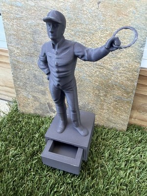 Small Cavalier Lawn Jockey Horse Racing volcanic grey Kentucky Derby Travers 