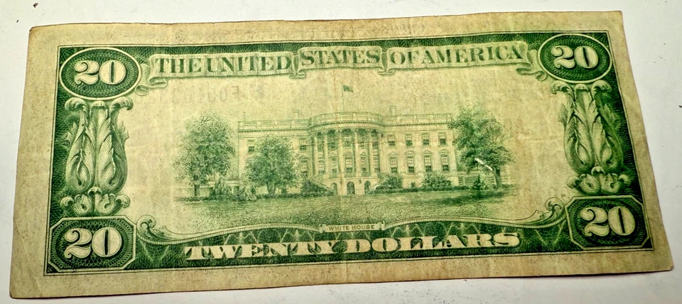 Rare 1929 $20 Atlanta Brown Seal National Currency Note - Image 2 of 2