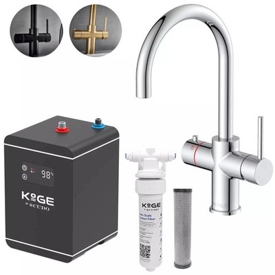 KOGE gefiltertes Wasser heiß kochender Wasserhahn 3-in-1, 3 Oberflächen, Tank & Filter enthalten