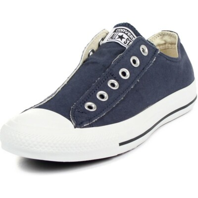 converse navy slip ons