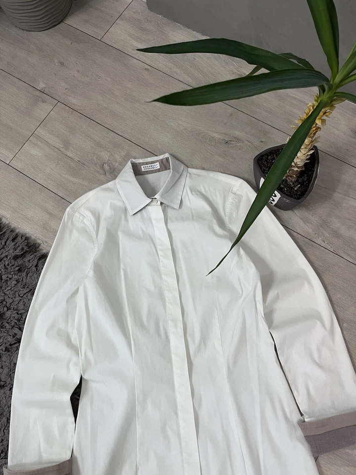 🔥90 年代 Brunello Cucinelli Archive 罕见衬衫连衣裙 Y2K — 第 2/4 张图片