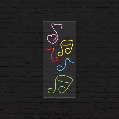 Music Sign for Business Displays | LED Flex Neon | 13''W x 32''H x 1''D