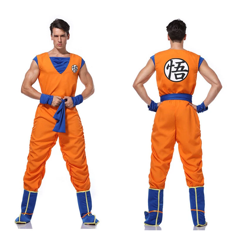 Dragon Ball Z Goku Adult Anime Costume Cosplay Optional Super Saiyan Wig - Image 2 of 4
