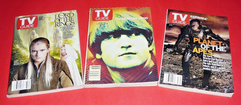 TV Guide Lot of 3 Los Angeles Editions Lord of  Rings Planet of the Apes Beatles