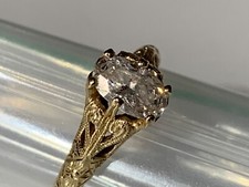 Custom .6 Carat Oval Cut Diamond Engagement Ring 14K yellow gold size 4.5