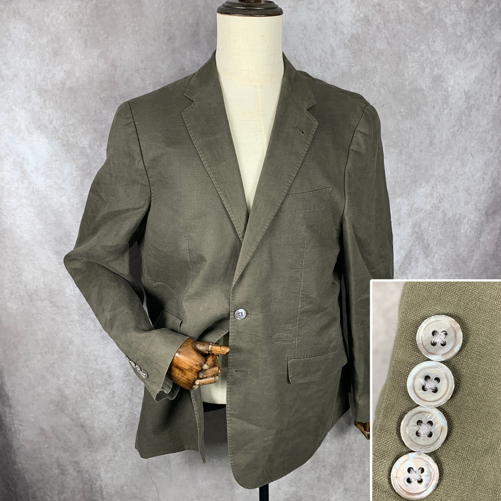 Robert Talbott Blazer Jacket Men Large 100% Linen… - image 1