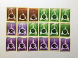 Nintendo Pokemon Brown Rock Lucha Hierba Verde Purpura Psychic Tarjetas De Energia X18 Ebay