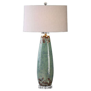 Tall Rustic Mint Green Brown Bronze, Rustic Bronze Table Lamps