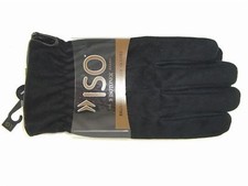 ISOTONER Men's Winter Gloves Brushed Microfiber Black Size L