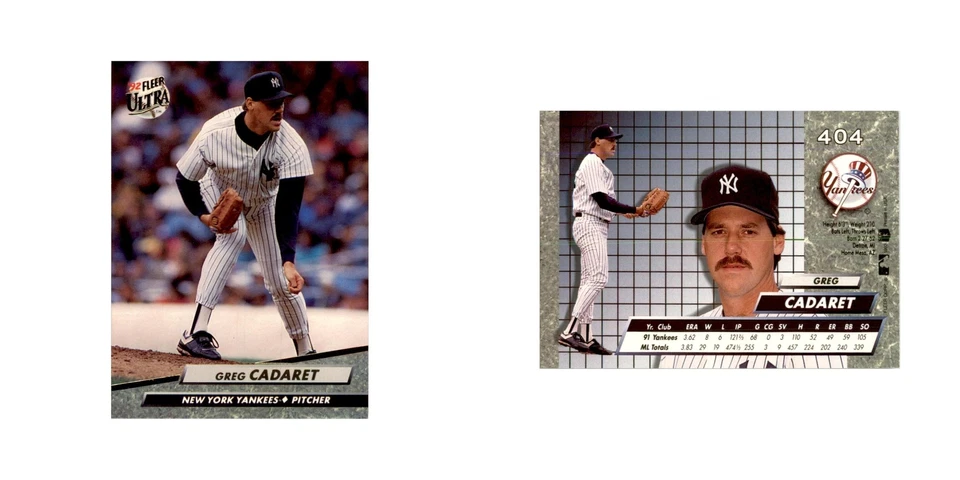 1992 Fleer Ultra Greg Cadaret Baseball Cards #404 - Image 3 of 3