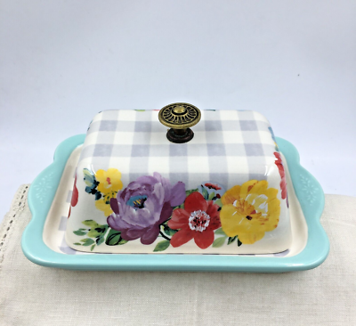 Lid Pioneer Woman Double Butter Dish The Pioneer Woman Stoneware