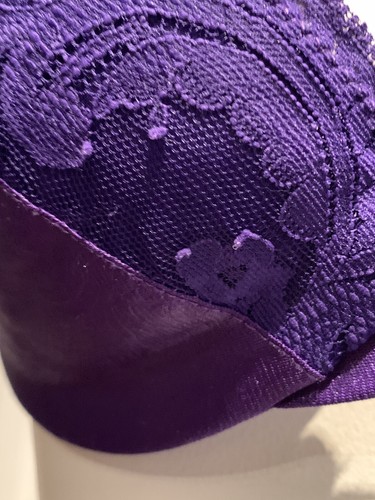 VINTAGE VICTORIA'S SECRET PURPLE AMETHYST BRA & HI-CUT BRIEF PANTIES SET 36B / L - Picture 24 of 24