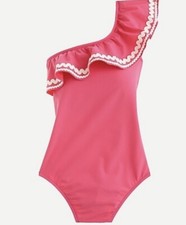 J-Crew One Shoulder Ruffle Swim One-Piece