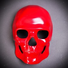 RED Full Face Scary Halloween Skull Mask Horror Cosplay Dress Up Ghost Costume
