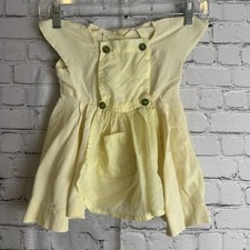 VTG 1950s Toddler Girls Pinafore Dress Removable Apron Butter Yellow Sz 12Months