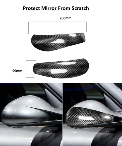 For Porsche 997 911 987 2005-2011 Real Carbon Fiber Wing Mirror Cover Cap Add-on - Picture 7 of 8