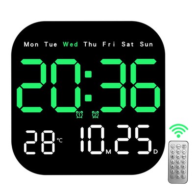 Digital Wall Clock Boarderless Wall-mounted Clock Multifunctional for Students D