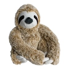 Sloth Plush Stuffed Animal Tan 11" Sitting Hanging Hook Loop Light Autumn