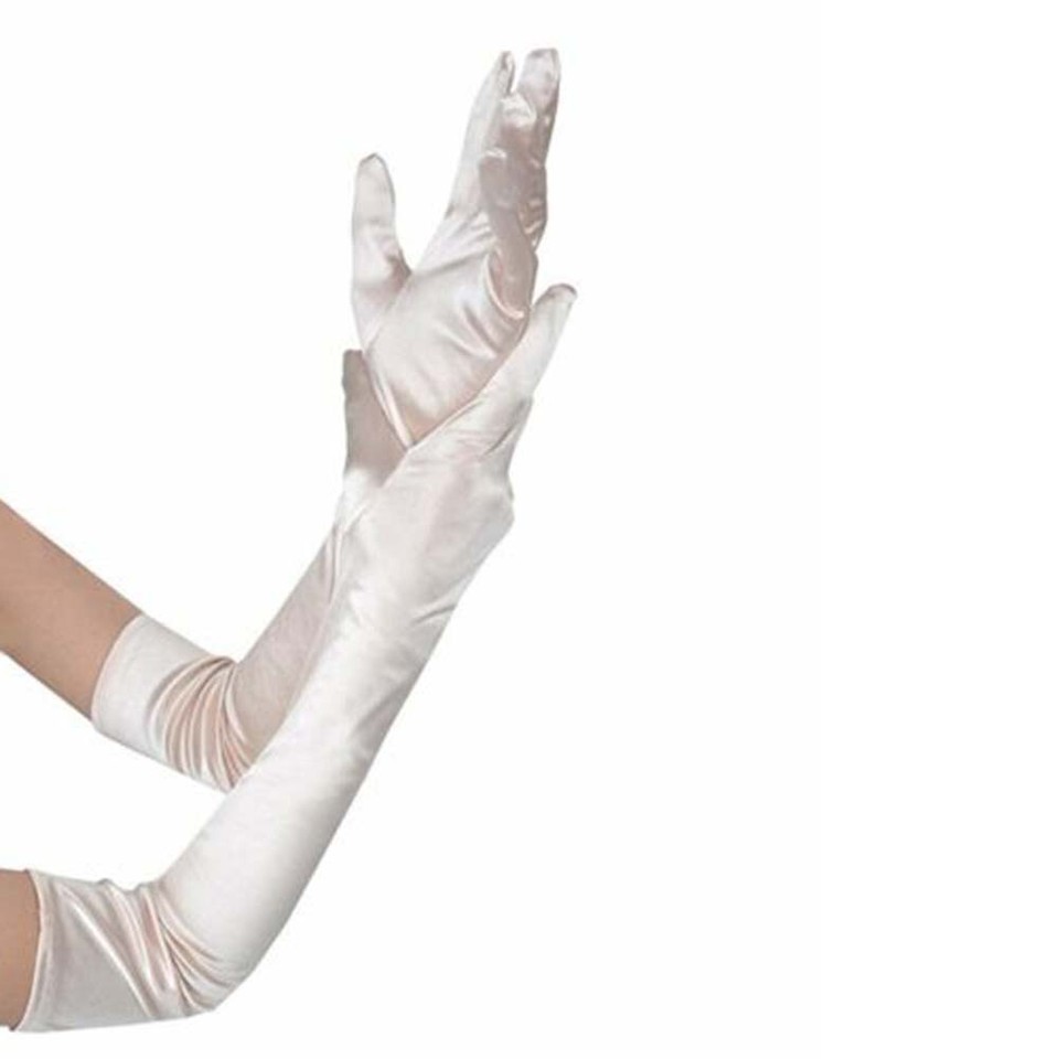Women's White Long Gloves Opera Wedding Bridal Evening Party Prom
