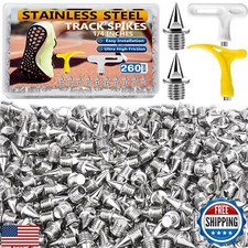 260 Pcs 1/4 Inch Track Spikes, Stainless Steel Track and Cross Country Shoe S