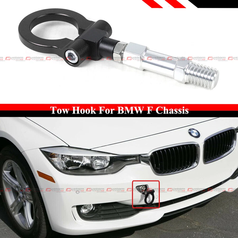 PARA BMW F22 F30 F32 F80 F82 NEGRO ANILLO PLEGABLE TORNILLO EN PARACHOQUES DELANTERO TRASERO GANCHO DE REMOLQUE Foto 2 de 4