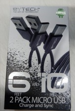 BYTECH 6FT 10FT Andriod 2 pack Micro USB Charge and Sync Cable lightning