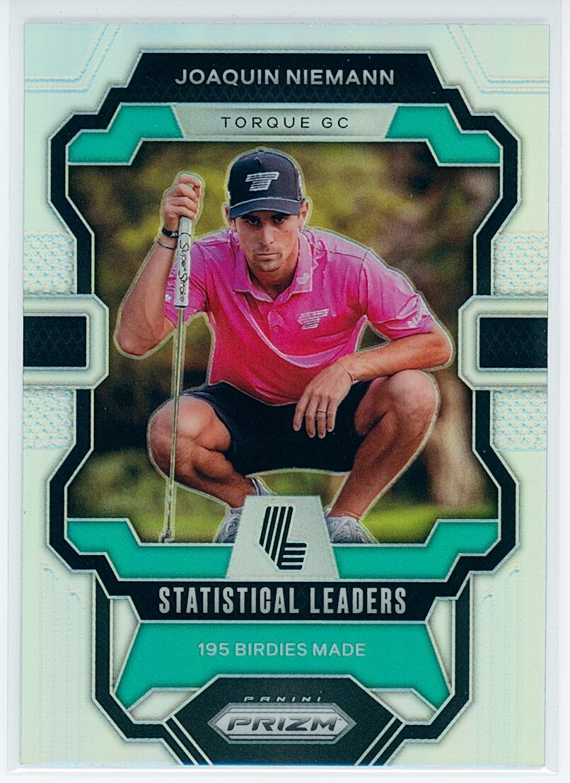 2024 Panini Prizm Liv Golf - 2024 Statistical Leaders Joaquin Niemann #87 Silver Prizm (RC)