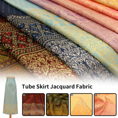 Dai Ethnic Thai Clothes Fabric Printed DIY Dress Straight Skirt Sewing Cloth