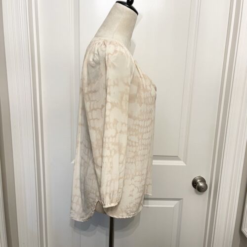 Cynthia Rowley 100% Silk Blush Pink V-Neck 3/4 Sleeve Peasant Blouse- Women S - Picture 4 of 7