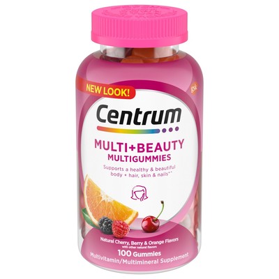 Centrum Multi Beauty Multi Vitamin Supports Healthy Body Hair 100 Gummies 3 Pack