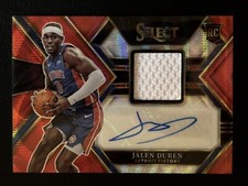 2022-23 Select Jalen Duren Rookie Jersey Auto Red Wave Prizm Rookie Card 🔥🔥🔥