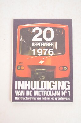 Bus Zug Straßenbahn Streckenplan STIB/MIVB Belgien Brüssel Metro Nr.1 1976