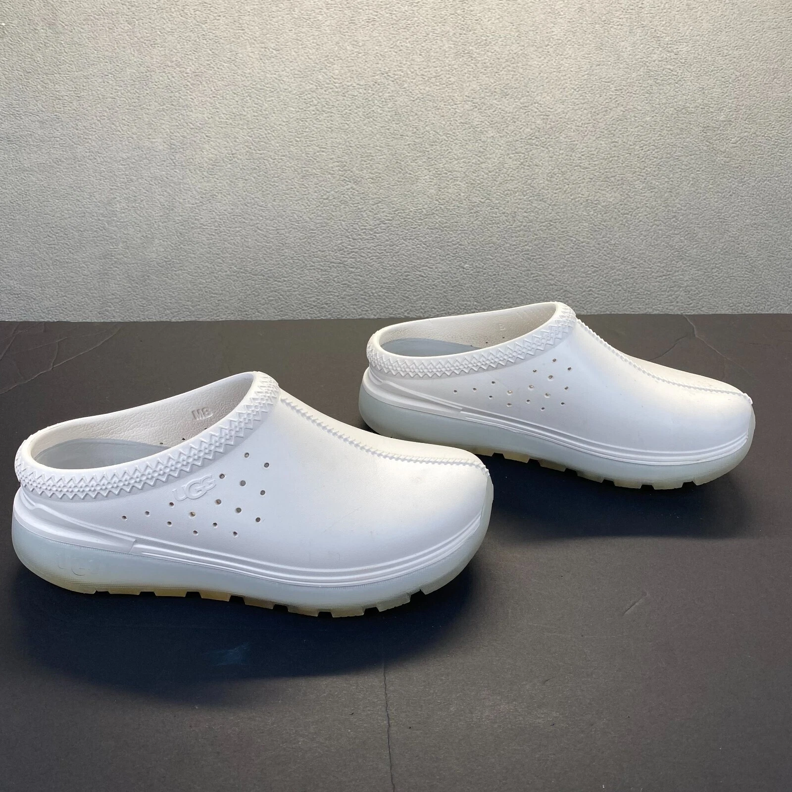 Ugg M Tasman Sport Bianco Uomo 8 Unisex Sandali Slip On Casual Bianco Zoccoli Comfor