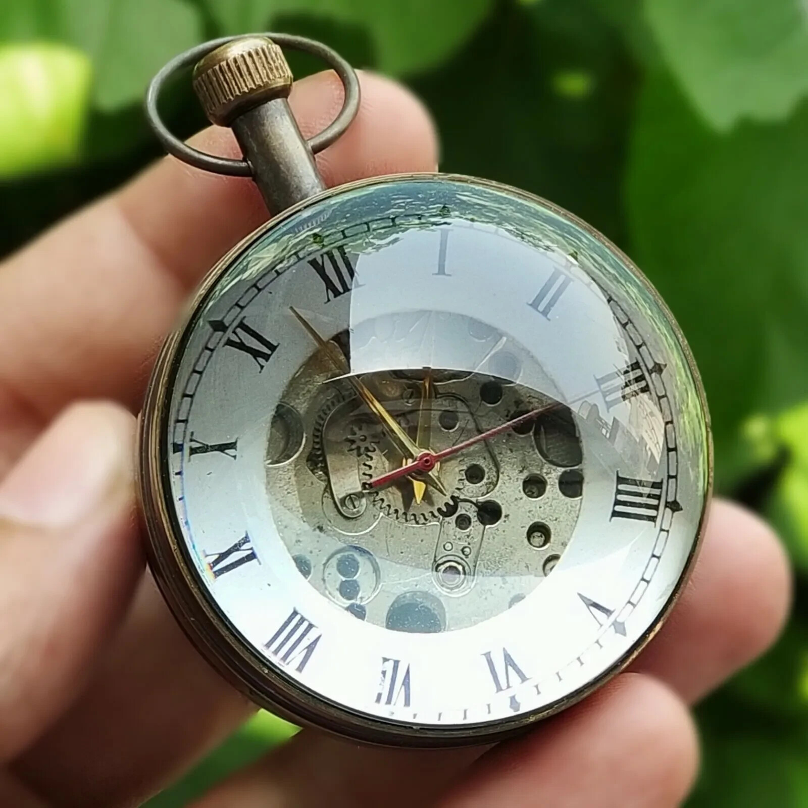 Antique Brass Desk Clock Ball Style Mechanical Table top Decorative Unique Gift