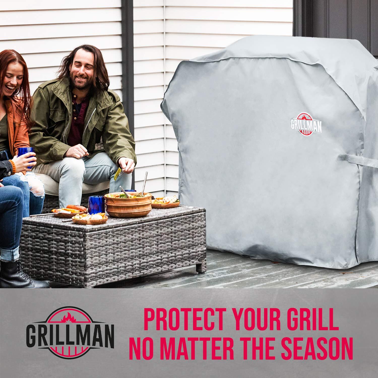 Gray Waterproof Heavy Duty Grill Smoker Cover 60L X 28W X 44H Wind Resistant