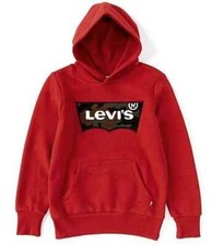 Levi's Big Boys Long Sleeve Logo Hoodie Hooded Pullover Size: M 10-12 Red